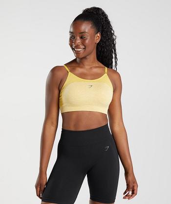 Sujetadores Deportivos Gymshark Flex Tiras Mujer Amarillo Blancas | CO 2163LIS